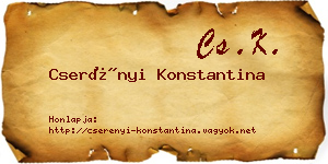 Cserényi Konstantina névjegykártya